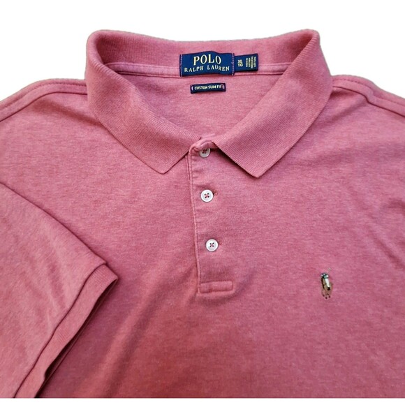 Ralph Lauren Other - Polo Ralph Lauren Mens Shirt XL Custom Slim Fit Salmon Coral Multicolor Pony